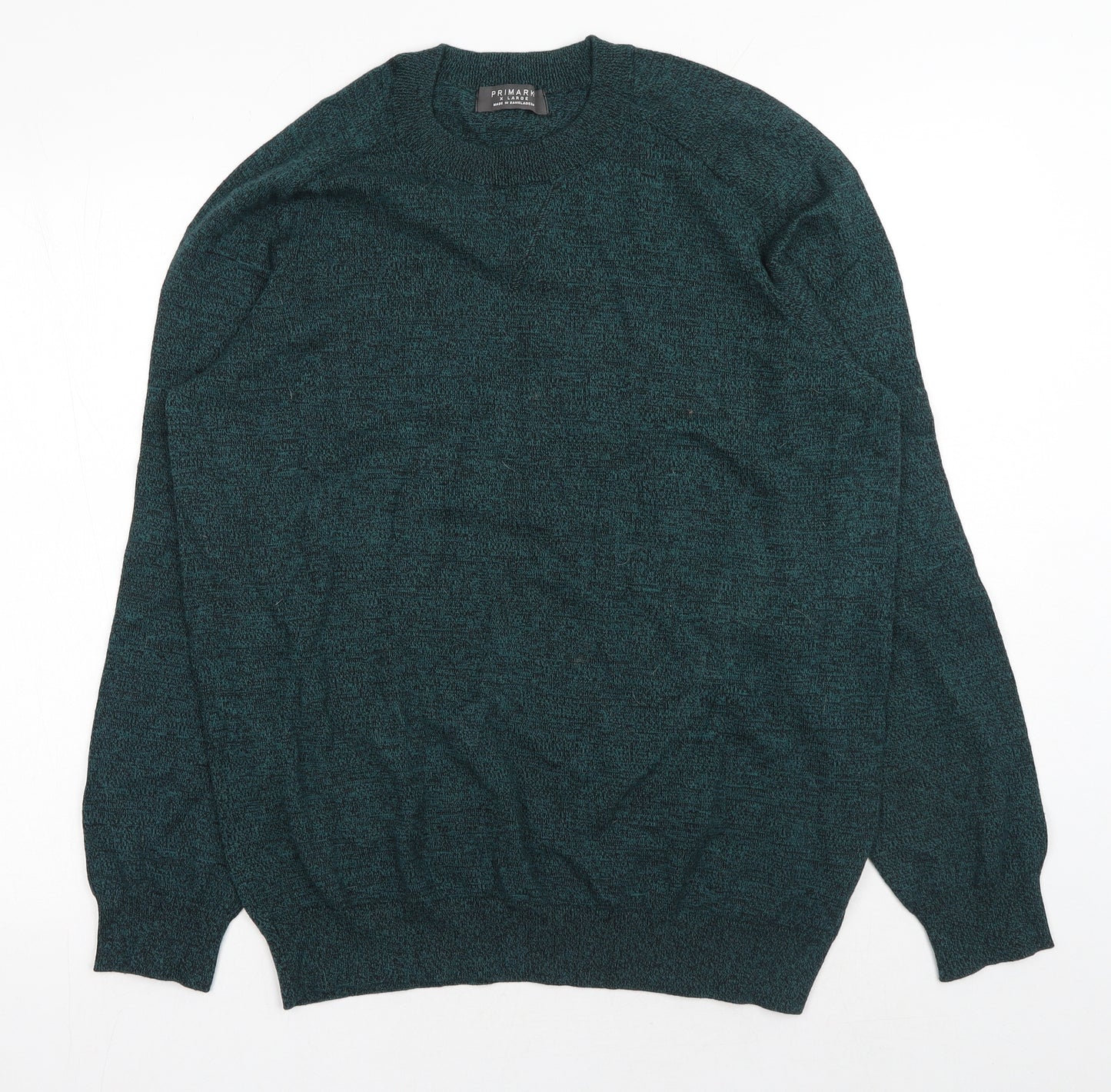 Primark Mens Green Round Neck Cotton Pullover Jumper Size XL