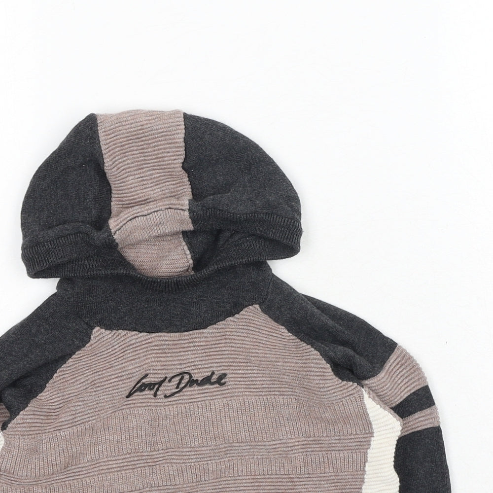 NEXT Boys Grey Cotton Pullover Hoodie Size 3-4 Years Pullover