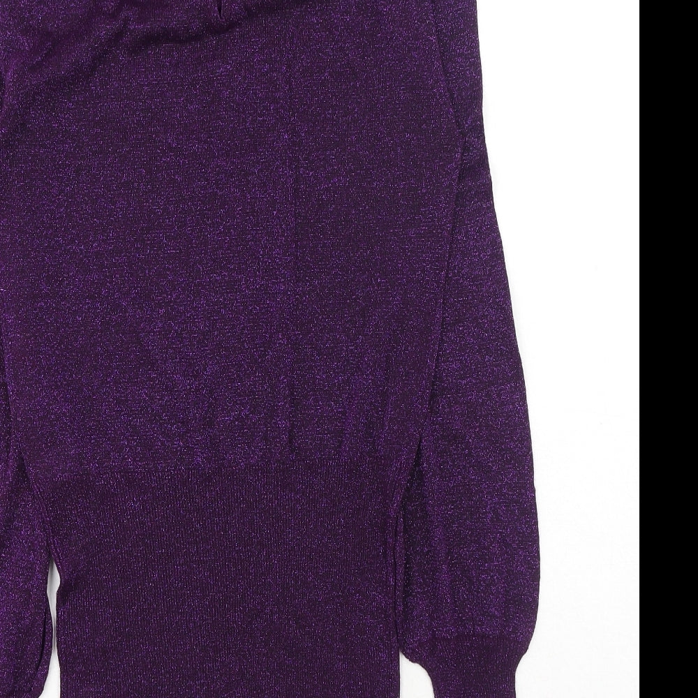 Atmosphere Womens Purple Roll Neck Viscose Pullover Jumper Size 16