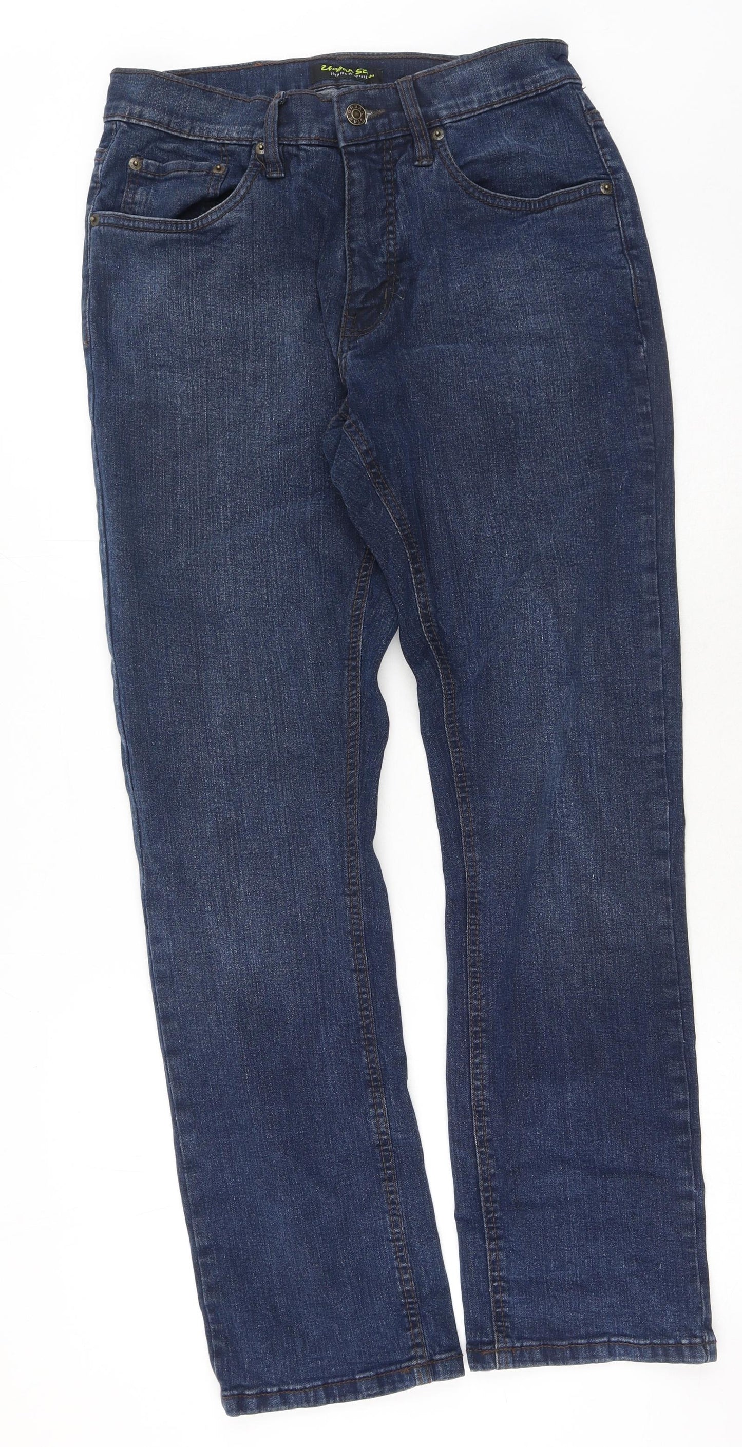 Urban Star Mens Blue Cotton Straight Jeans Size 30 in L30 in Regular Button