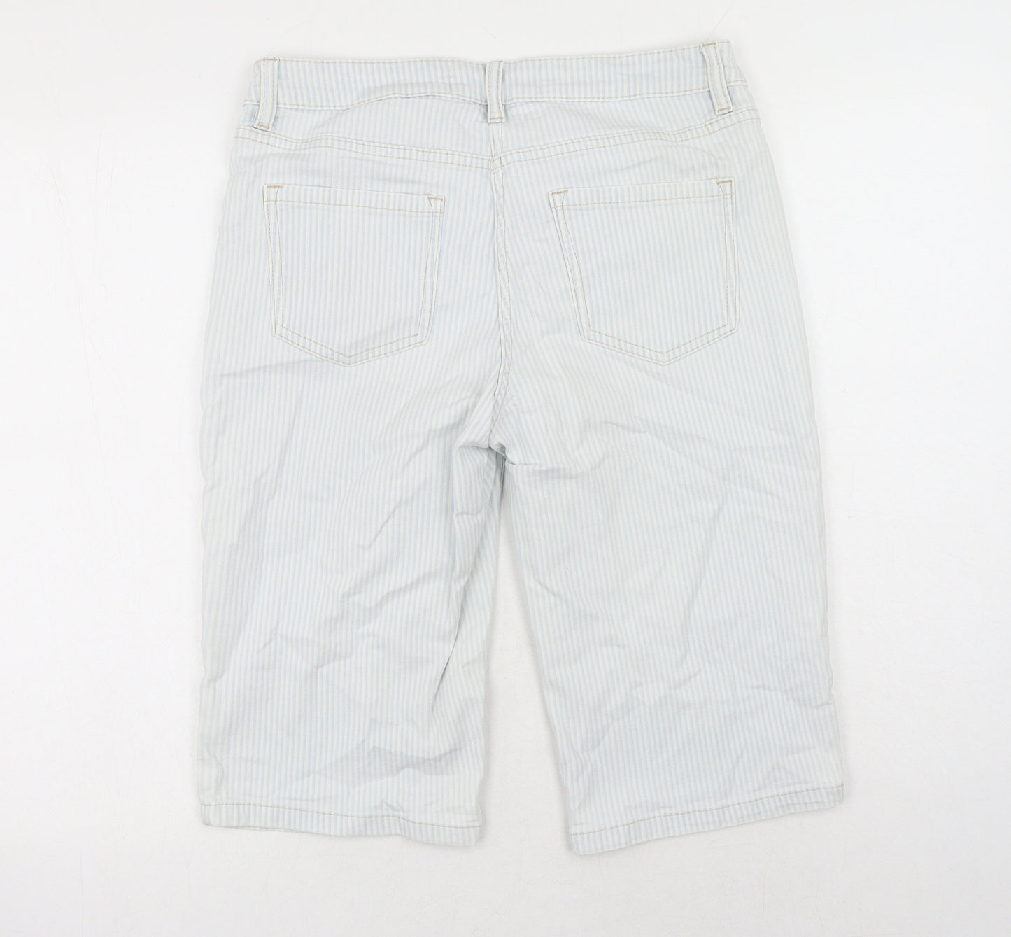 NEXT Womens White Cotton Skimmer Shorts Size 10 Regular Button