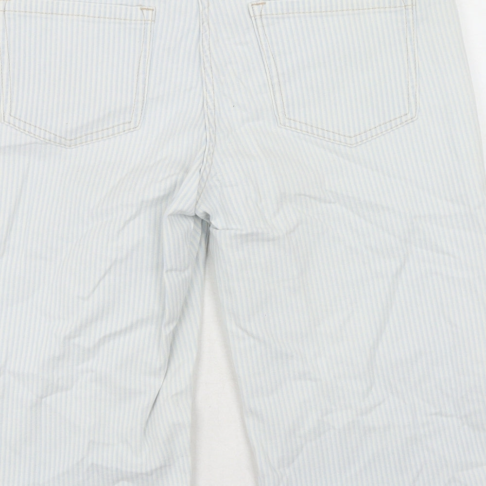 NEXT Womens White Cotton Skimmer Shorts Size 10 Regular Button