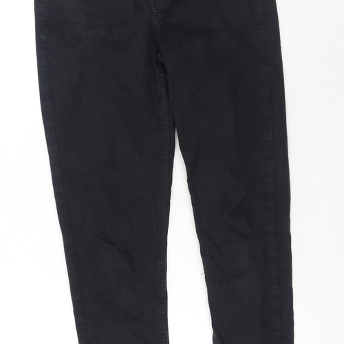 Topshop Womens Black Cotton Skinny Jeans Size 26 in Regular Zip