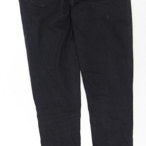 Topshop Womens Black Cotton Skinny Jeans Size 26 in Regular Zip