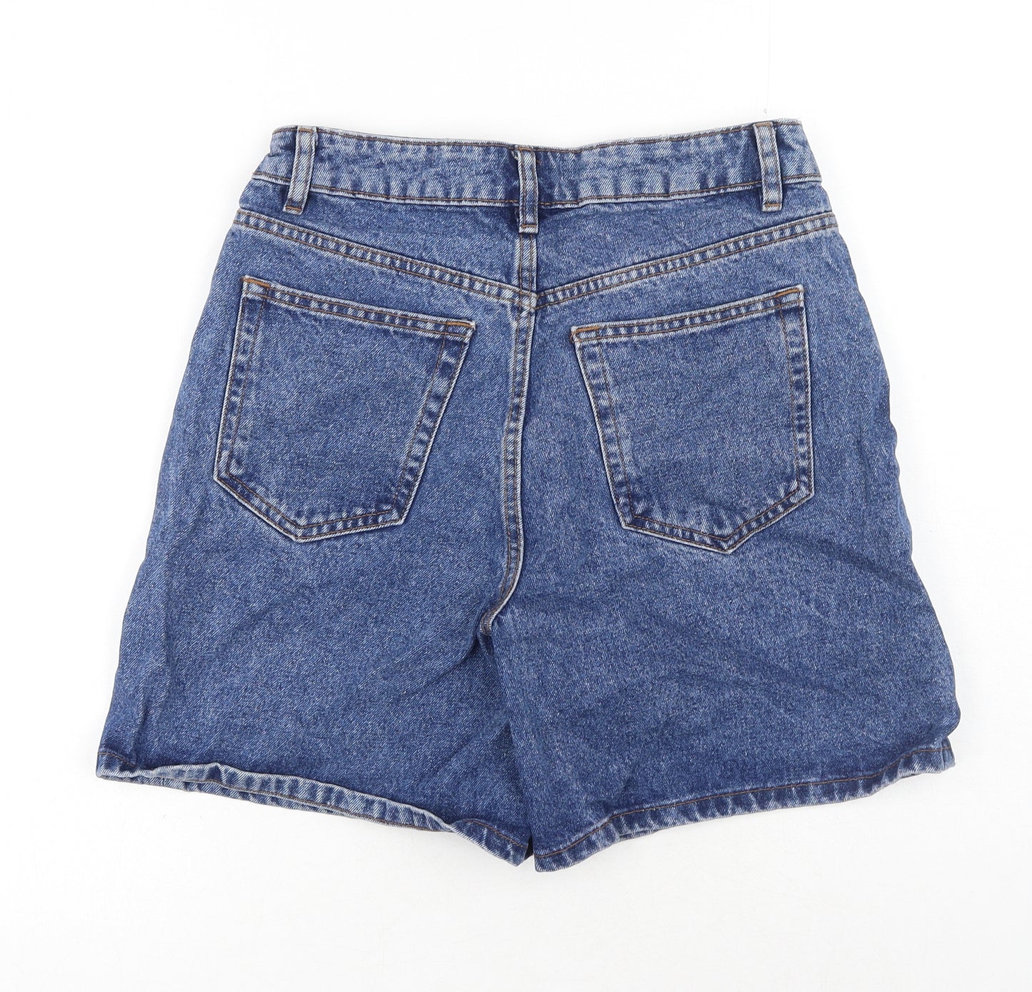 Denim & Co. Womens Blue Cotton Chino Shorts Size 10 Regular Button