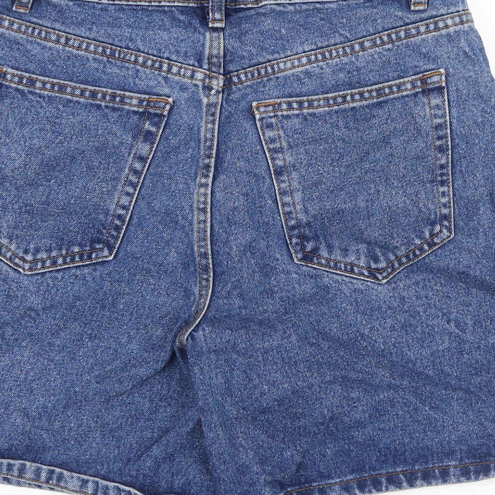 Denim & Co. Womens Blue Cotton Chino Shorts Size 10 Regular Button