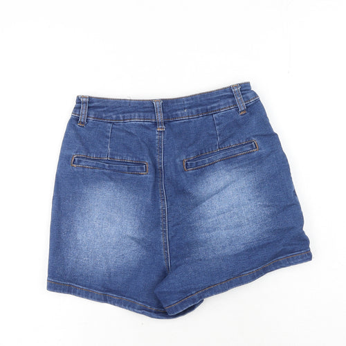 Denim & Co. Womens Blue Cotton Sailor Shorts Size 26 in Regular Button