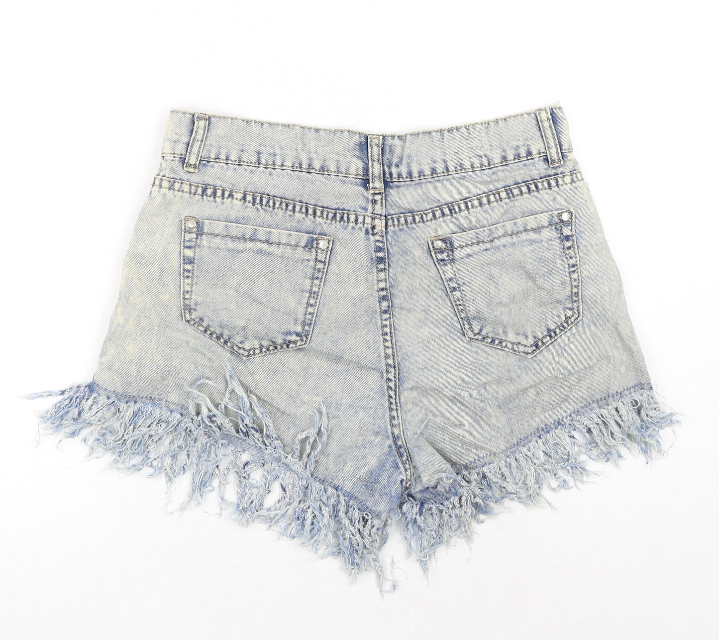 Denim Club Womens Blue Cotton Cut-Off Shorts Size 12 Regular Button - Distressed