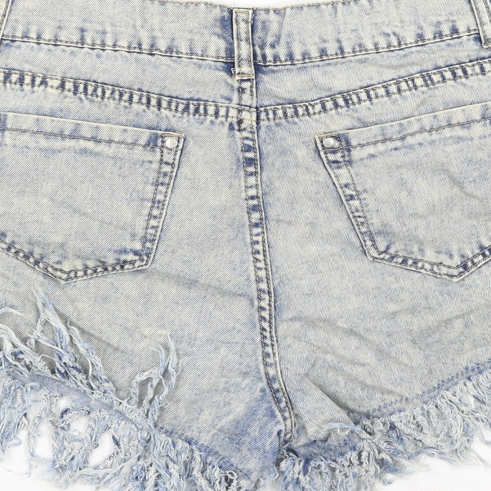 Denim Club Womens Blue Cotton Cut-Off Shorts Size 12 Regular Button - Distressed