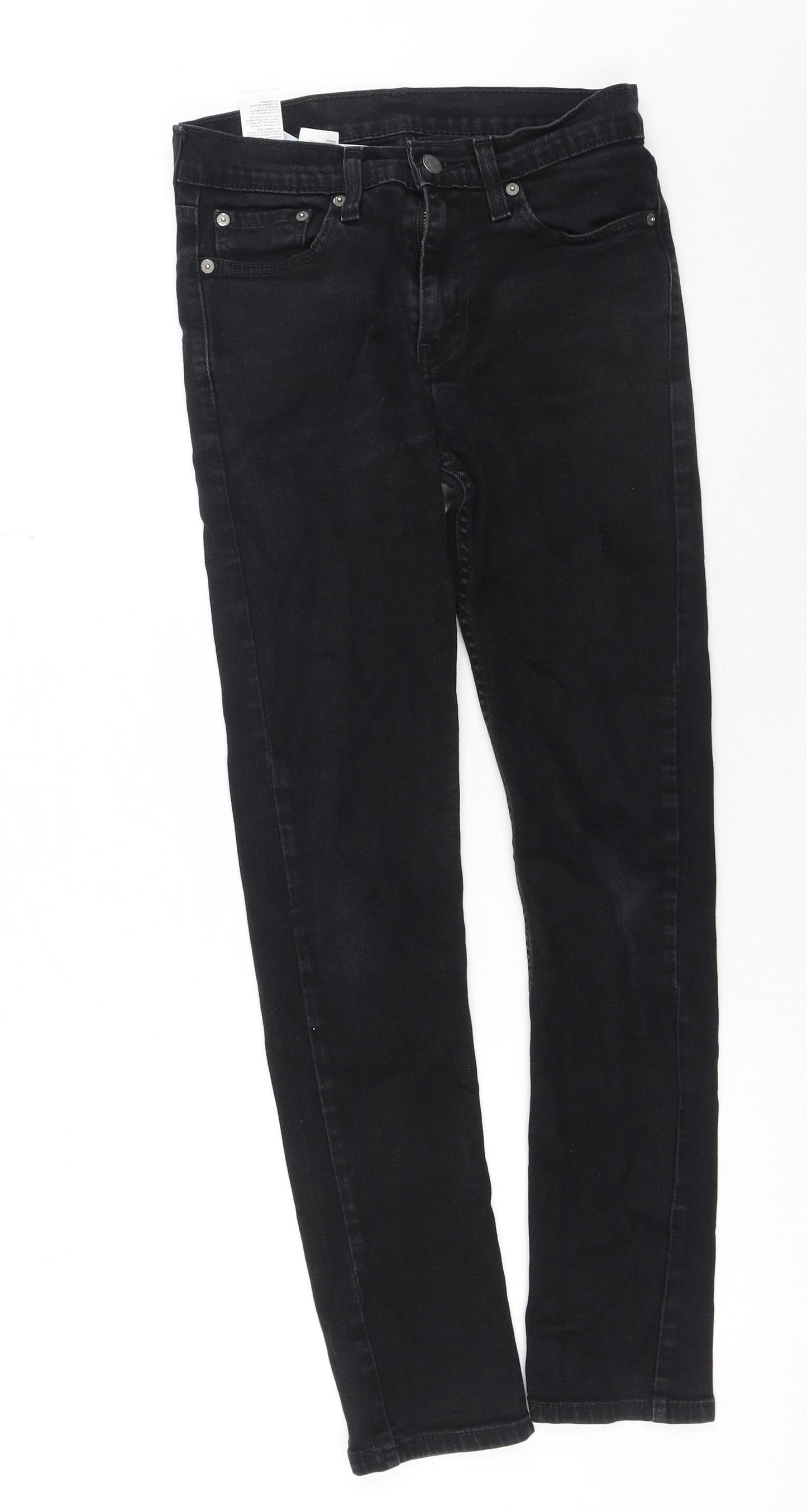 Levi's Mens Black Cotton Straight Jeans Size 28 in L32 in Regular Button