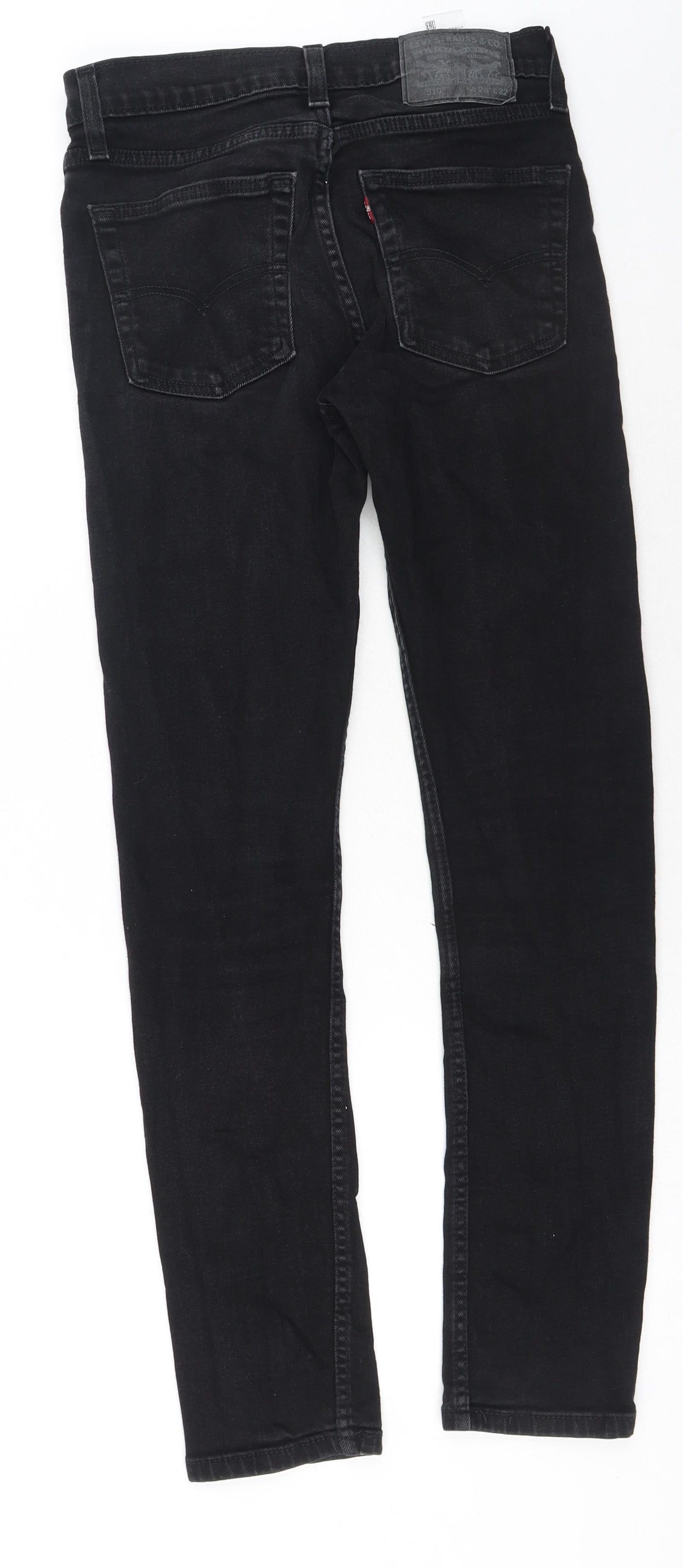 Levi's Mens Black Cotton Straight Jeans Size 28 in L32 in Regular Button
