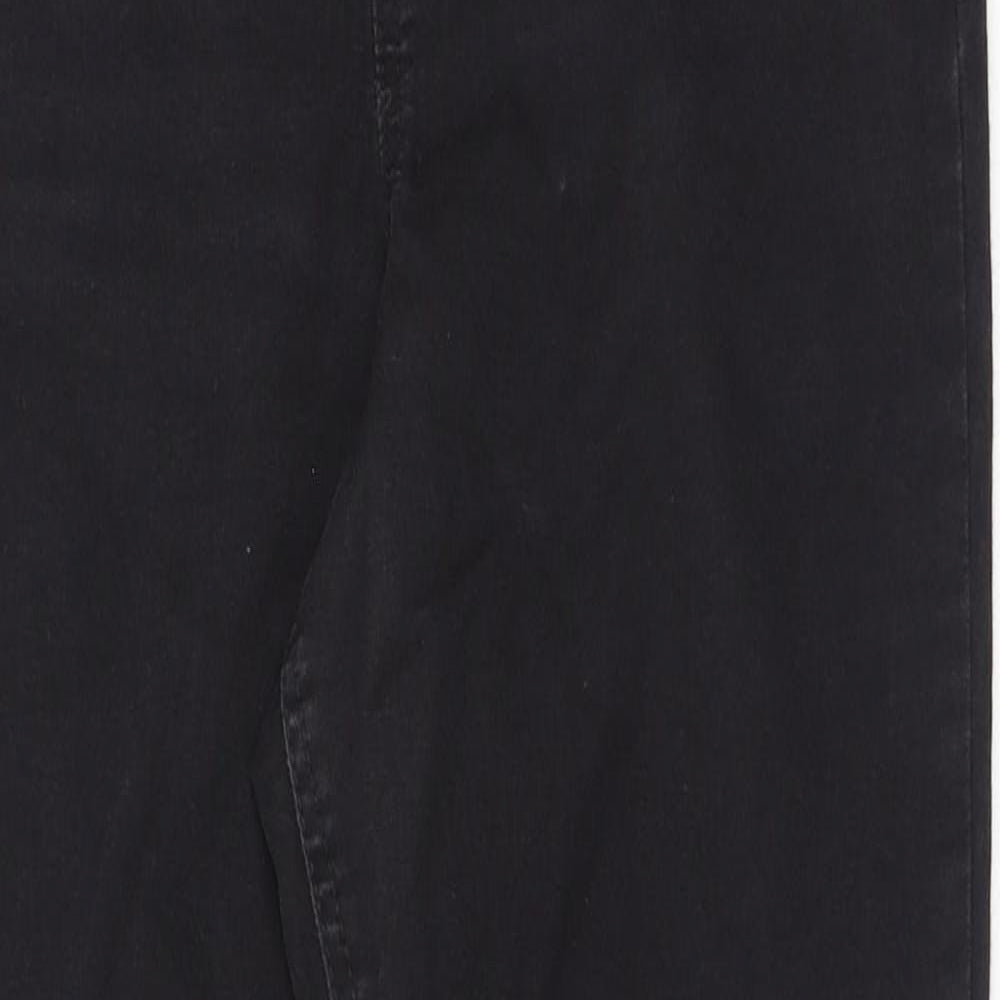 F&F Womens Black Cotton Skinny Jeans Size 12 Regular Button