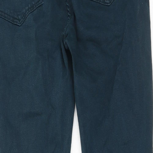 Marks and Spencer Womens Green Cotton Skinny Jeans Size 32 in Regular Button