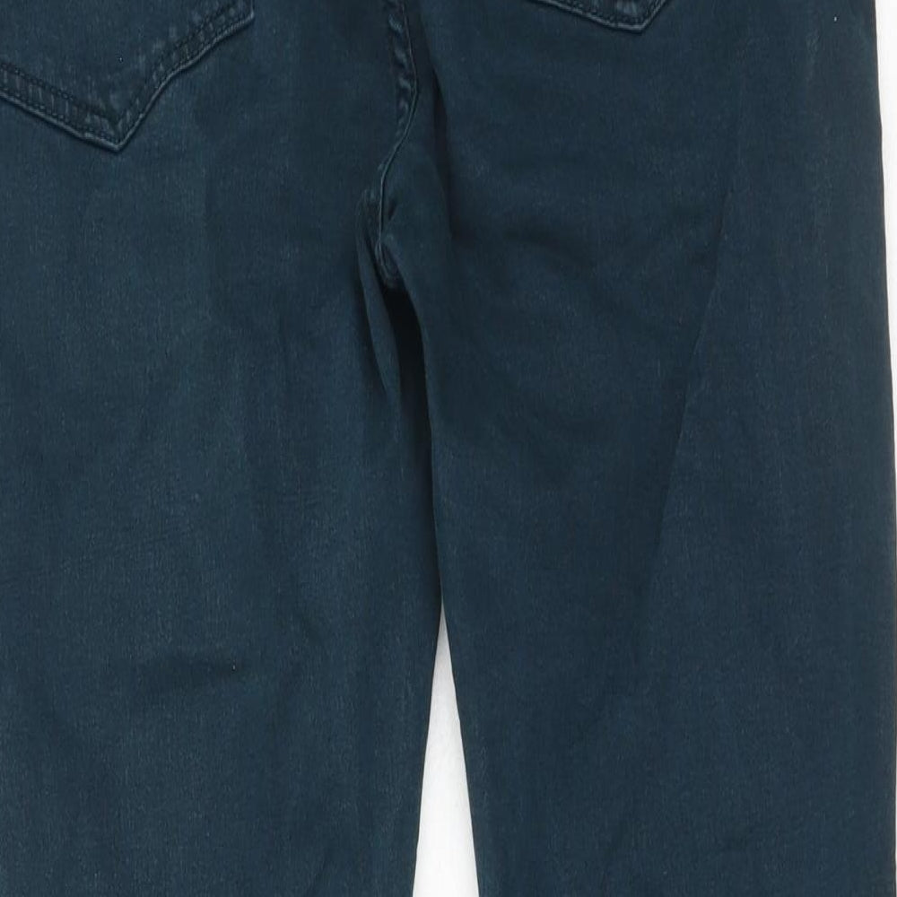 Marks and Spencer Womens Green Cotton Skinny Jeans Size 32 in Regular Button