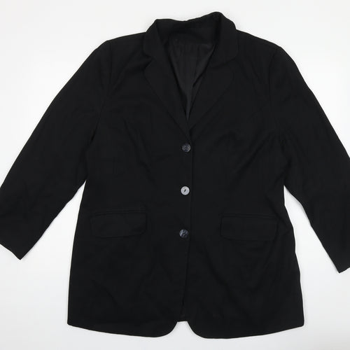 Preworn Mens Black Polyester Jacket Blazer Size 40