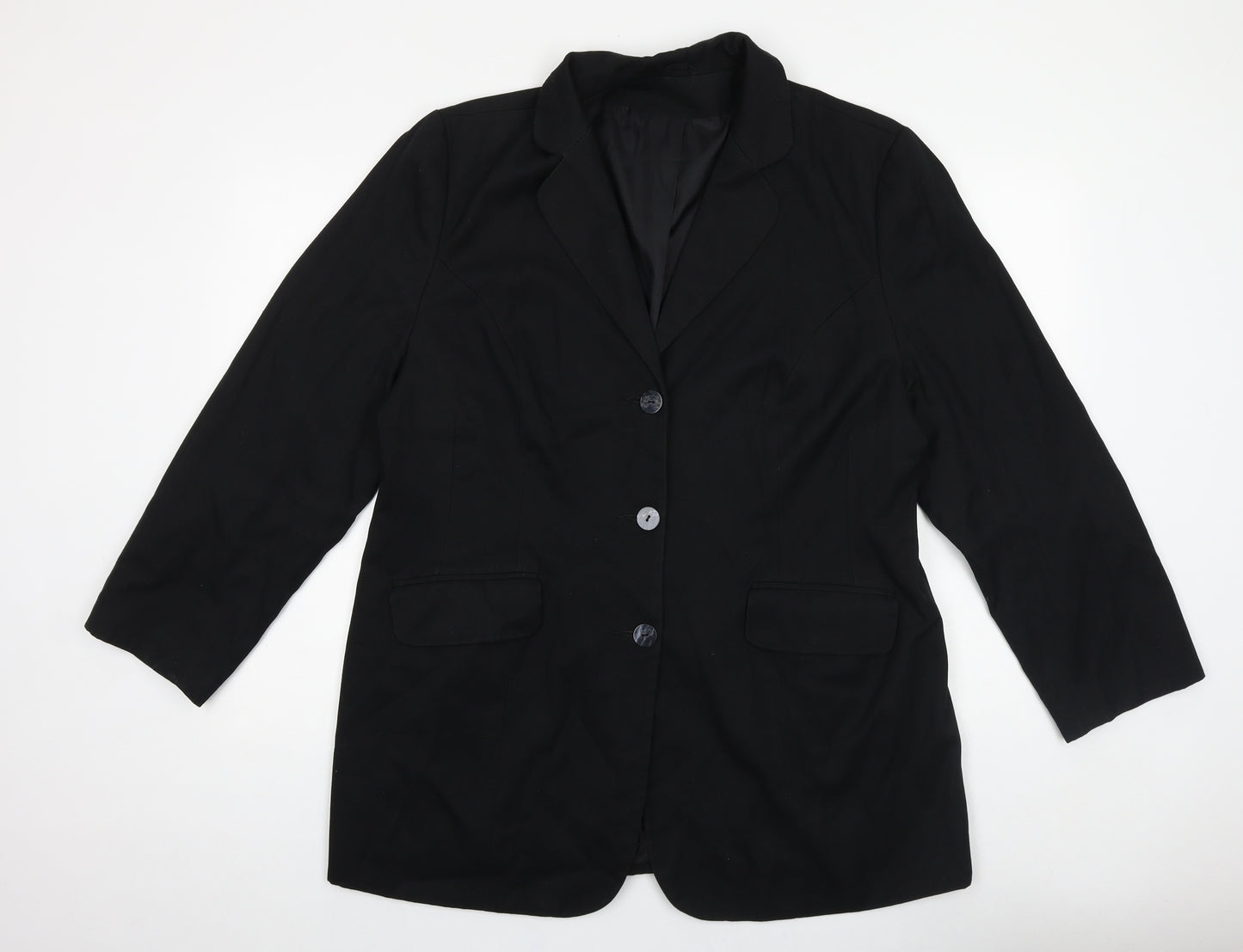 Preworn Mens Black Polyester Jacket Blazer Size 40