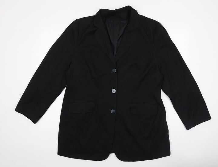Preworn Mens Black Polyester Jacket Blazer Size 40