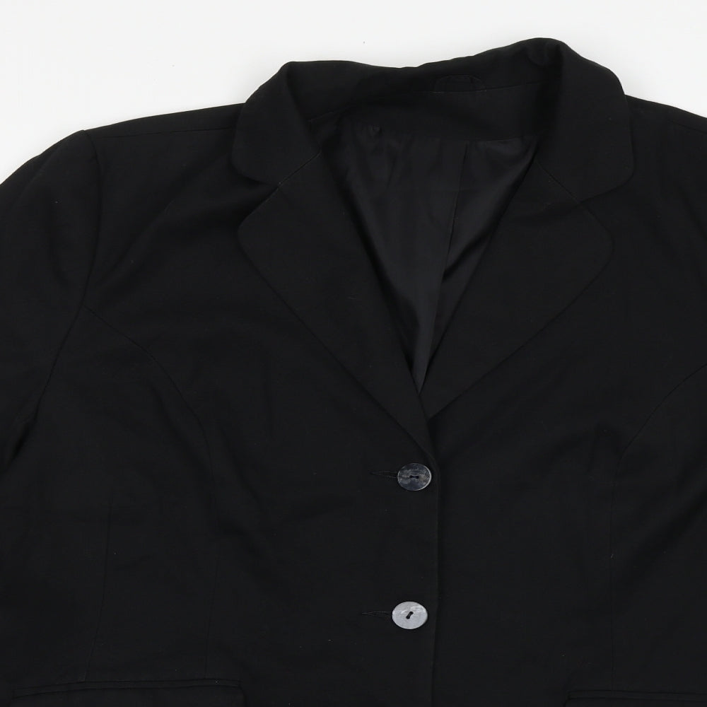 Preworn Mens Black Polyester Jacket Blazer Size 40