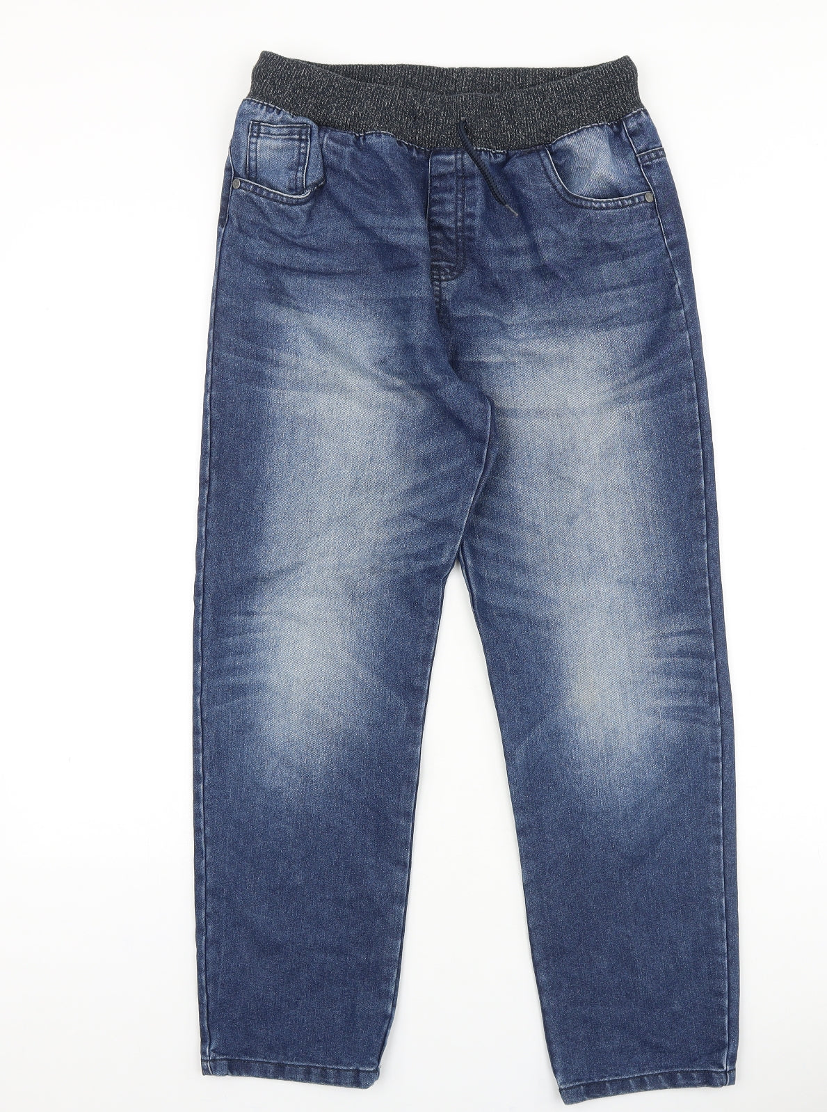 F&F Boys Blue Cotton Straight Jeans Size 13-14 Years Regular Pullover