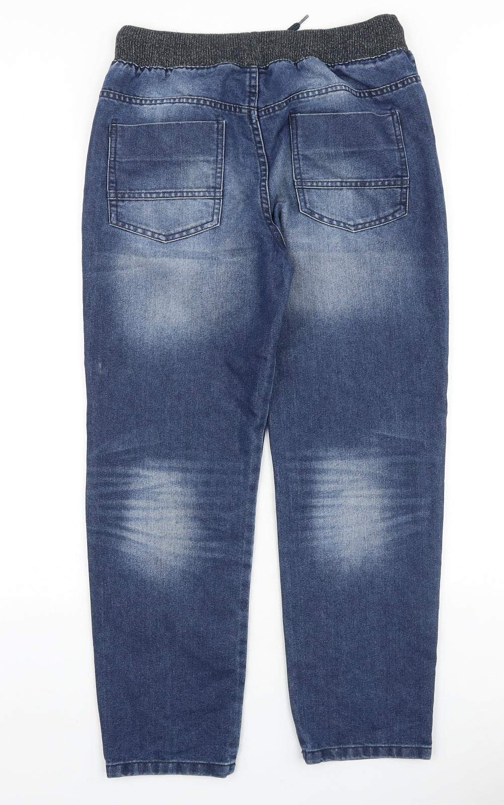 F&F Boys Blue Cotton Straight Jeans Size 13-14 Years Regular Pullover