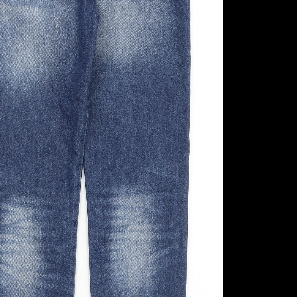 F&F Boys Blue Cotton Straight Jeans Size 13-14 Years Regular Pullover