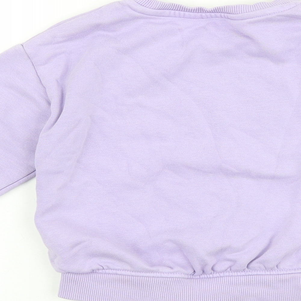 Marks and Spencer Girls Pink 100% Cotton Pullover Sweatshirt Size 2-3 Years Pullover - Lion King