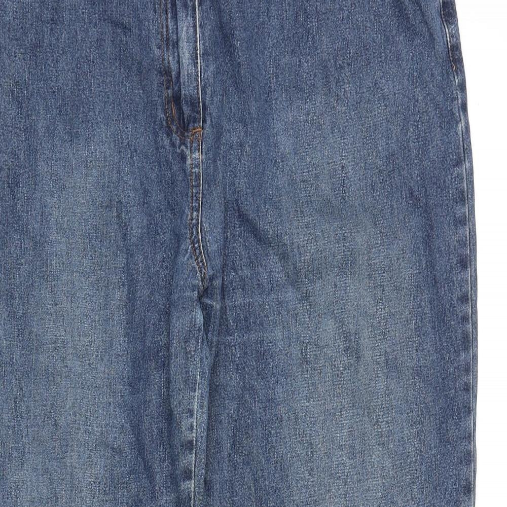 Brooker Womens Blue Cotton Bootcut Jeans Size 16 L31 in Regular Tie