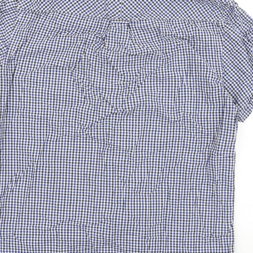 Burton Mens Blue Check Cotton Button-Up Size M Collared Button