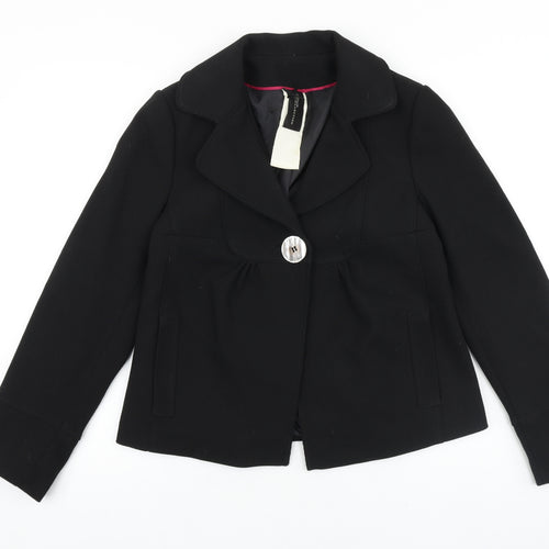 Evie Collection Womens Black Jacket Blazer Size 10 Button