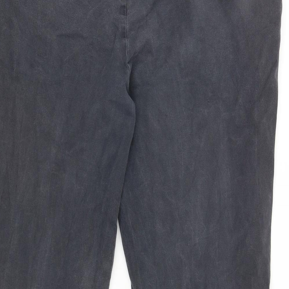 Marks and Spencer Mens Grey Cotton Capri Trousers Size 40 in L29 in Regular Zip