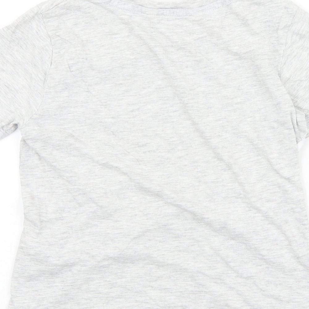 H&M Boys Grey 100% Cotton Basic T-Shirt Size 4-5 Years Round Neck Pullover - NASA