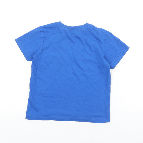 United Colors of Benetton Boys Blue Cotton Basic T-Shirt Size XS Round Neck Pullover