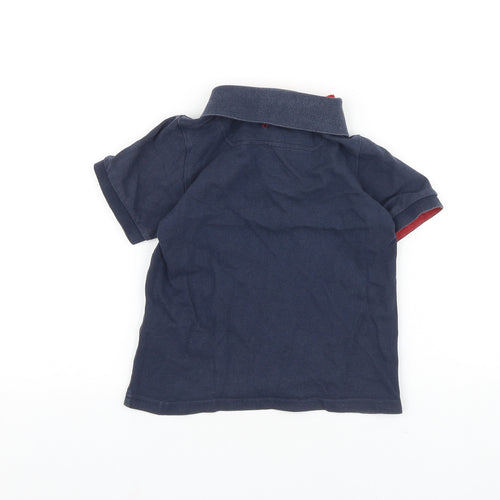 Joules Girls Blue 100% Cotton Basic Polo Size 6 Years Collared Button