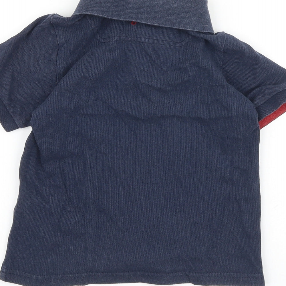 Joules Girls Blue 100% Cotton Basic Polo Size 6 Years Collared Button
