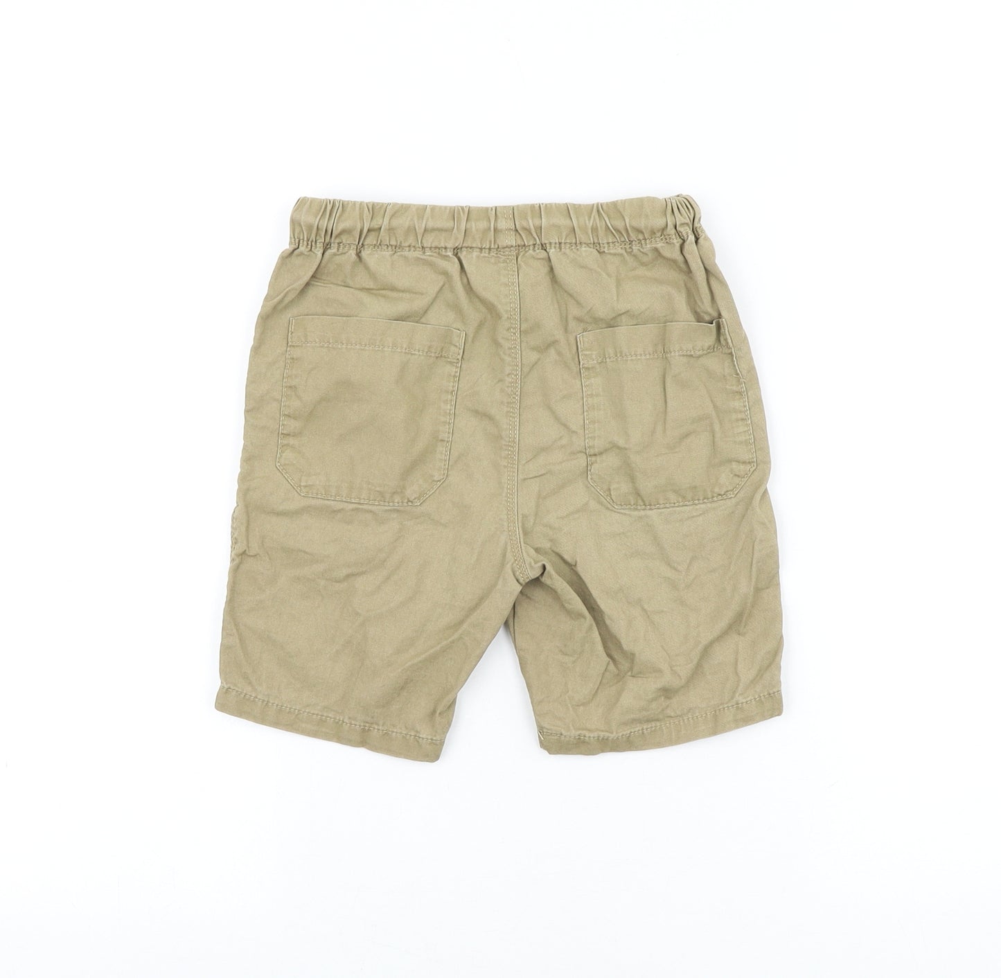 NEXT Boys Brown 100% Cotton Chino Shorts Size 6 Years Regular Tie