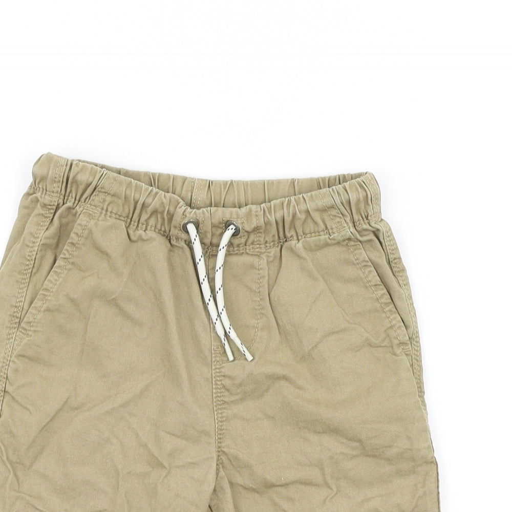 NEXT Boys Brown 100% Cotton Chino Shorts Size 6 Years Regular Tie