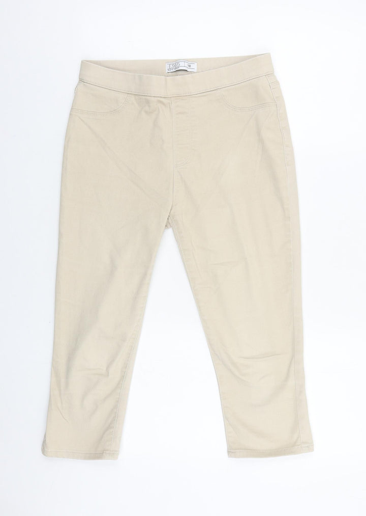 Preworn Womens Beige Cotton Jegging Jeans Size 10 Regular - 19in inside leg