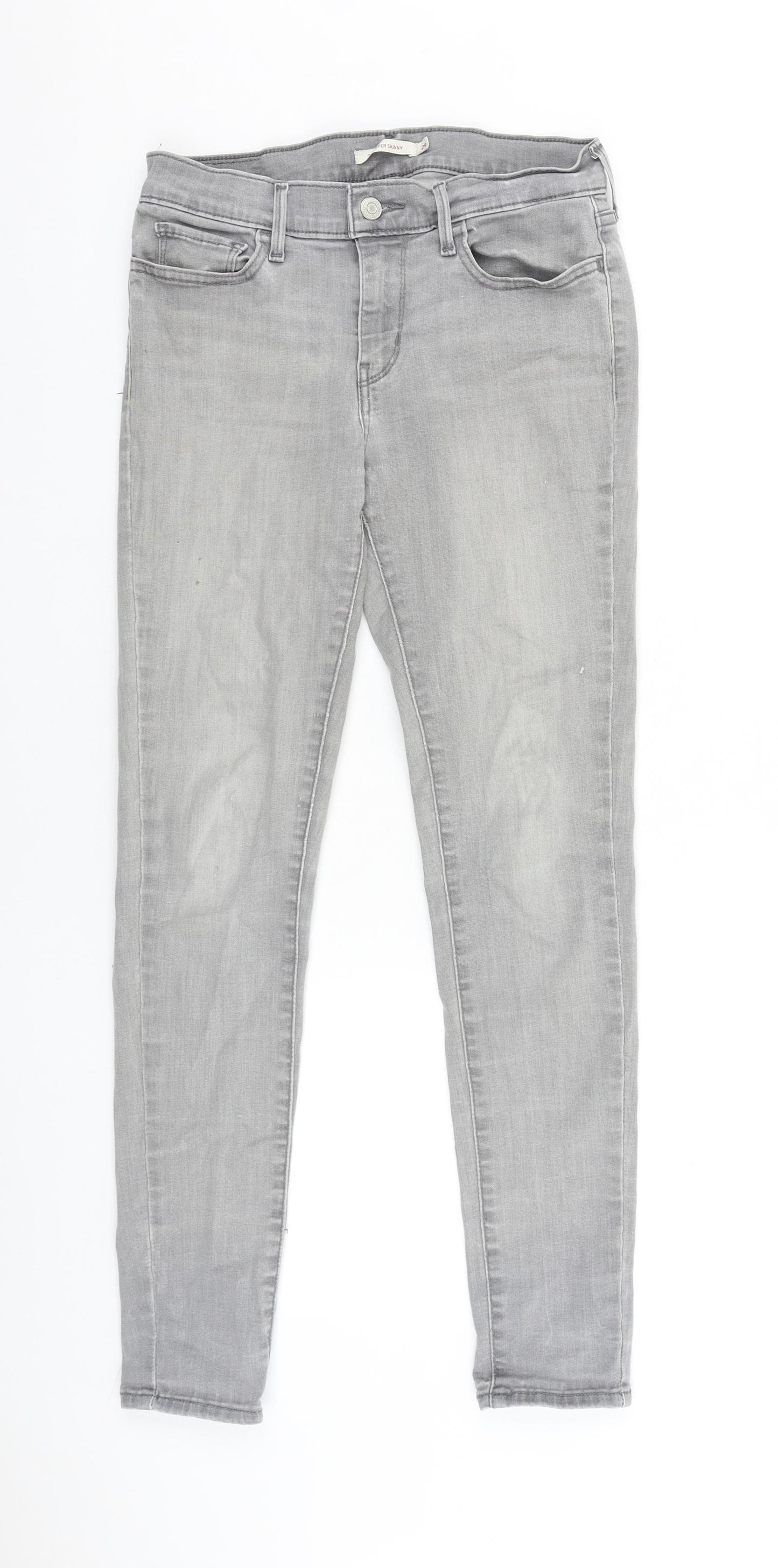 Signature by Levi Strauss & Co. Womens Grey Cotton Skinny Jeans Size 29 in L29 in Slim Zip
