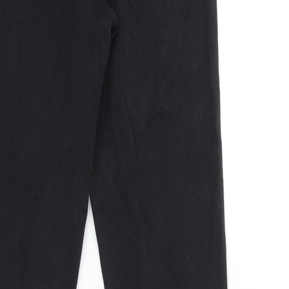 Topshop Womens Black Cotton Flared Jeans Size 28 L32 in Regular Zip