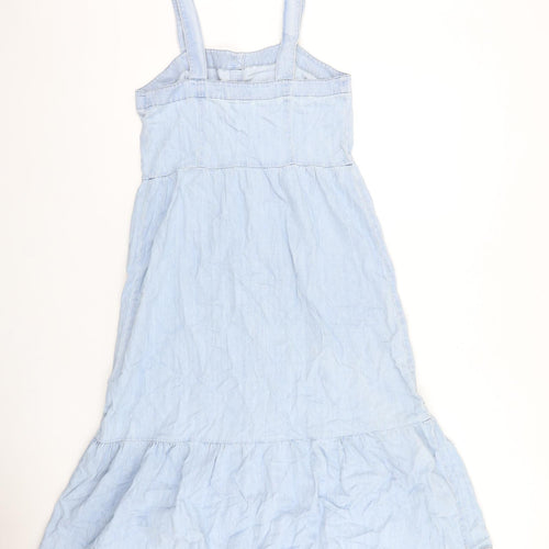 Gap Womens Blue 100% Cotton A-Line Size 6 Square Neck Button