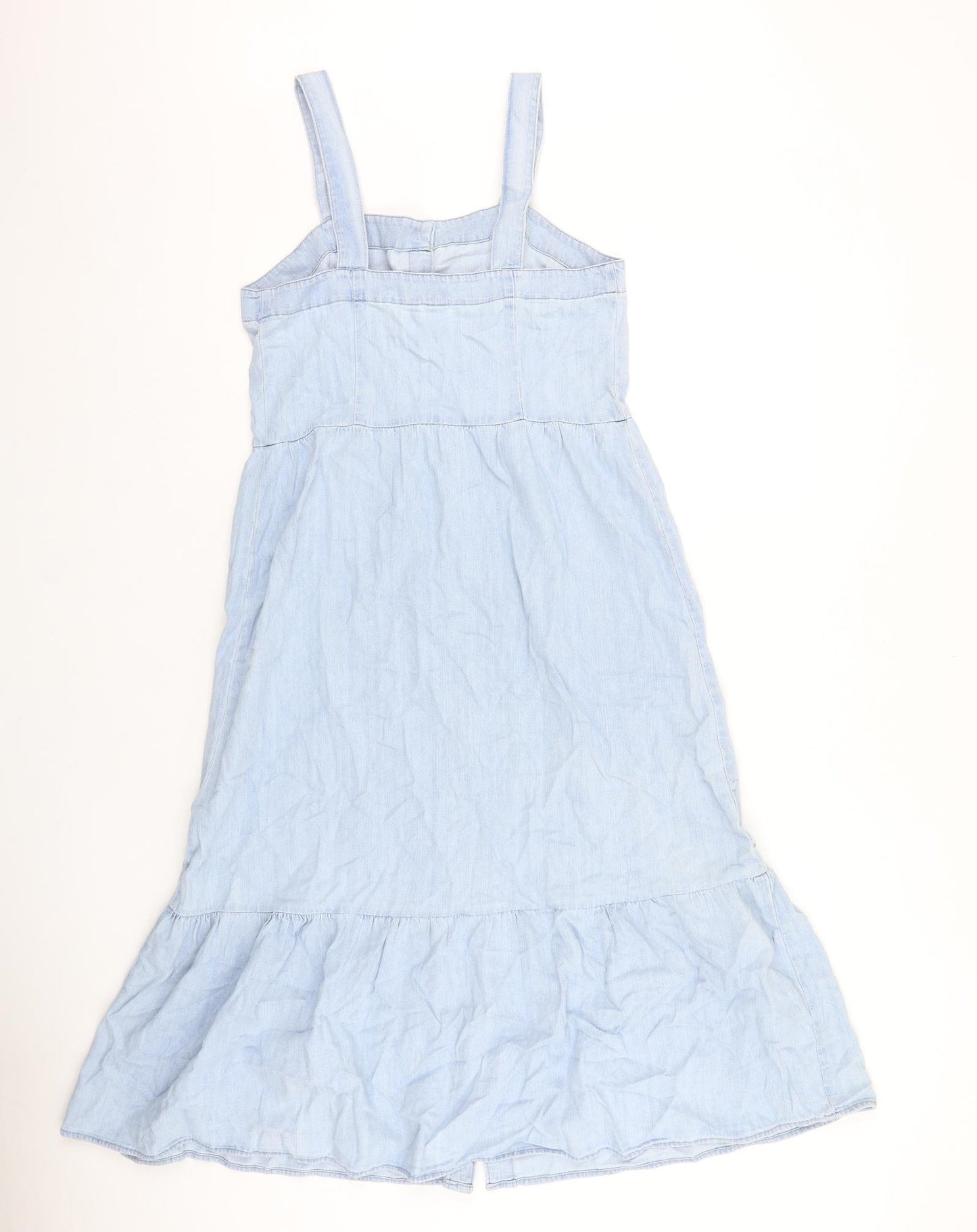 Gap Womens Blue 100% Cotton A-Line Size 6 Square Neck Button