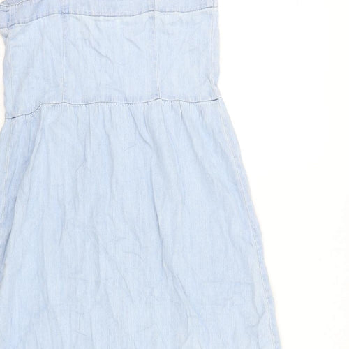 Gap Womens Blue 100% Cotton A-Line Size 6 Square Neck Button