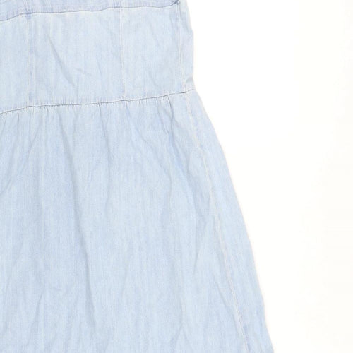 Gap Womens Blue 100% Cotton A-Line Size 6 Square Neck Button