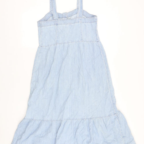 Gap Womens Blue 100% Cotton A-Line Size 6 Square Neck Button