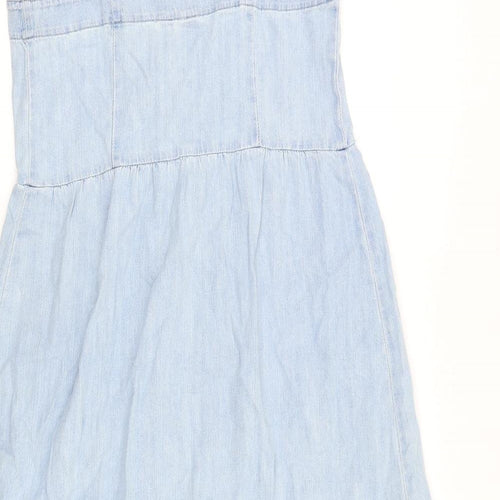 Gap Womens Blue 100% Cotton A-Line Size 6 Square Neck Button