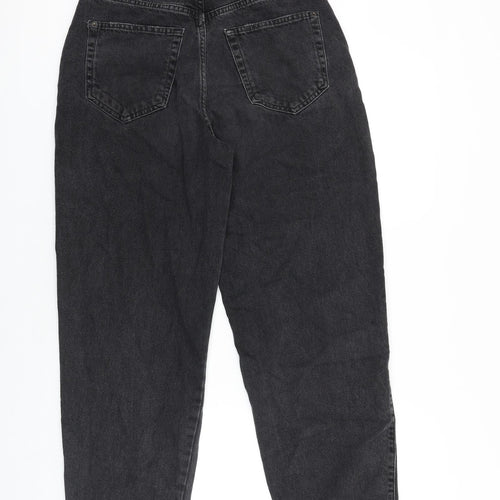 Pull&Bear Womens Black Cotton Mom Jeans Size 6 L30 in Regular Zip