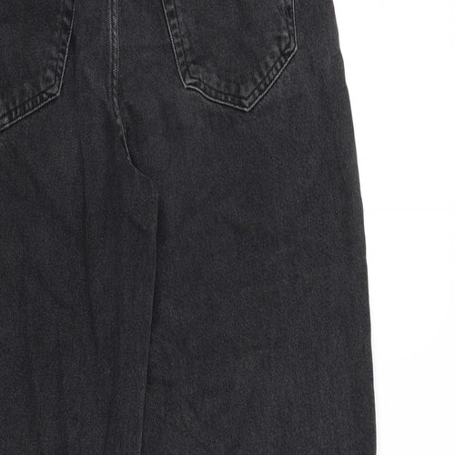 Pull&Bear Womens Black Cotton Mom Jeans Size 6 L30 in Regular Zip