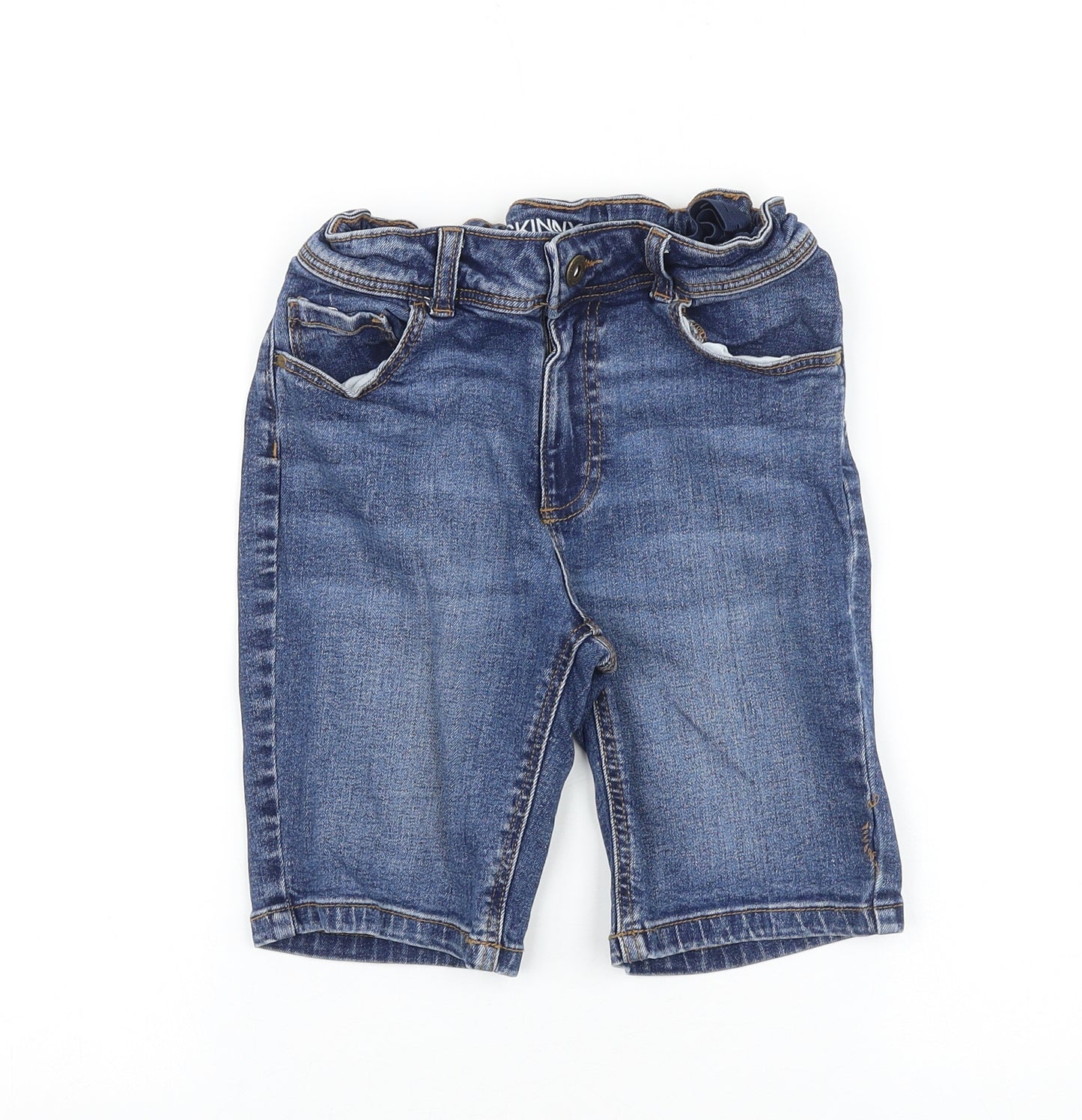 Denim & Co. Boys Blue 100% Cotton Bermuda Shorts Size 7-8 Years Regular Zip