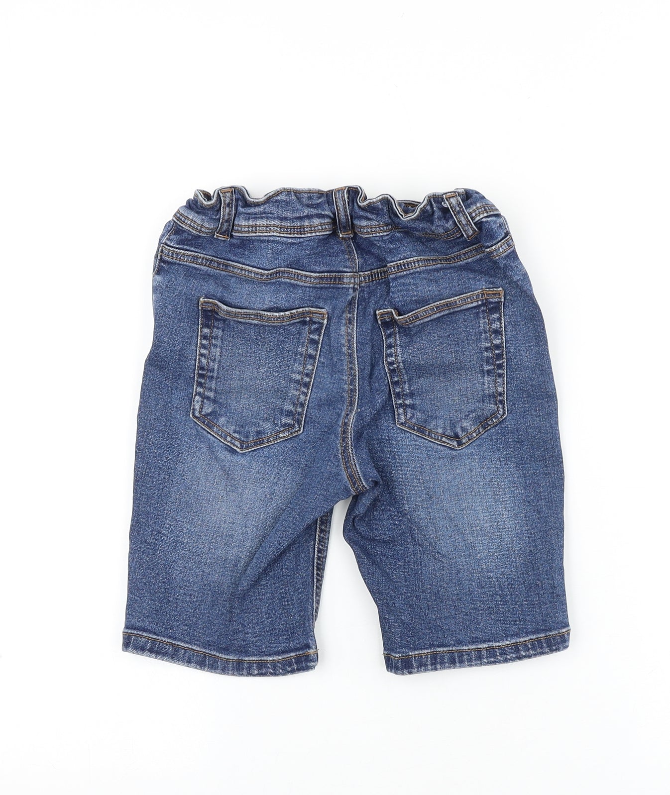 Denim & Co. Boys Blue 100% Cotton Bermuda Shorts Size 7-8 Years Regular Zip