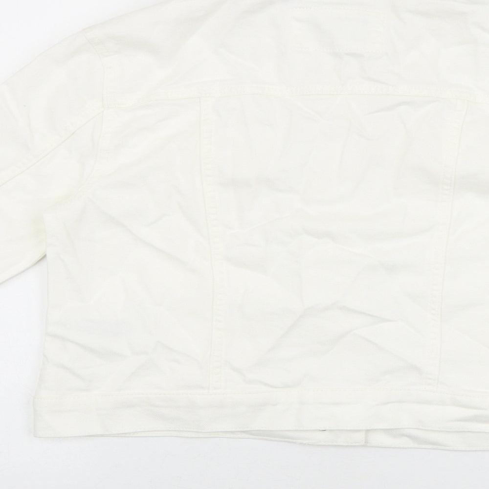 Marks and Spencer Womens White Jacket Size 10 Button